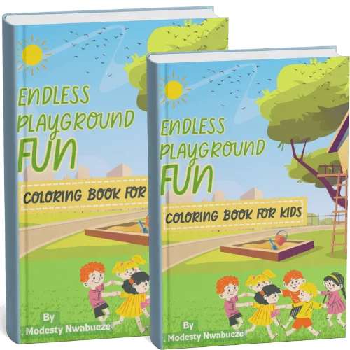 Two playground Coloring book covers placed with style, such that one cover leaning on the other